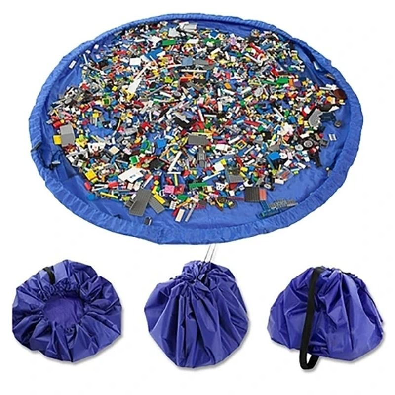 HighCapacity PlayMat Toy Management System RapidCleanup Drawstring Storage Pad For Building Block 0