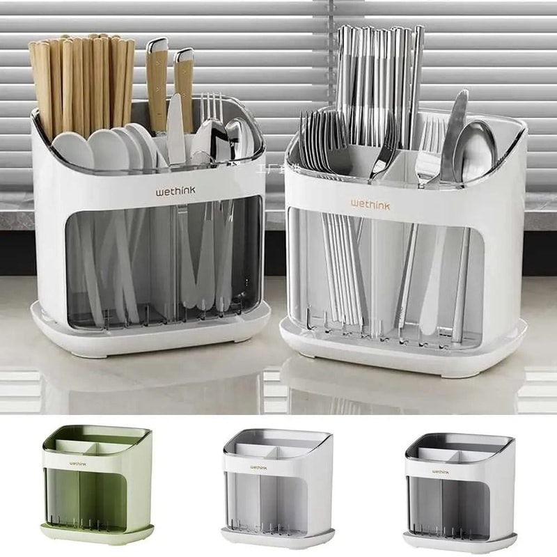 HighCapacity Tableware Management System Detachable MultiZone Drainage Caddy For Kitchen Cutlery 0