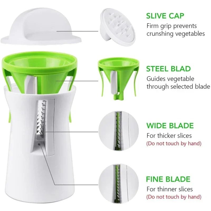 HeavyDuty Spiral Management System HighTorque Vegetable Slicer For Zucchini Pasta Spaghetti Noodl 5