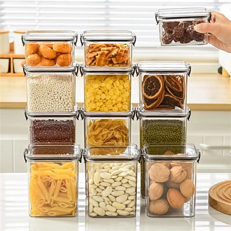 HighClarity Pantry Management System Rectangular Stackable Airtight Storage Container With Moistur 0