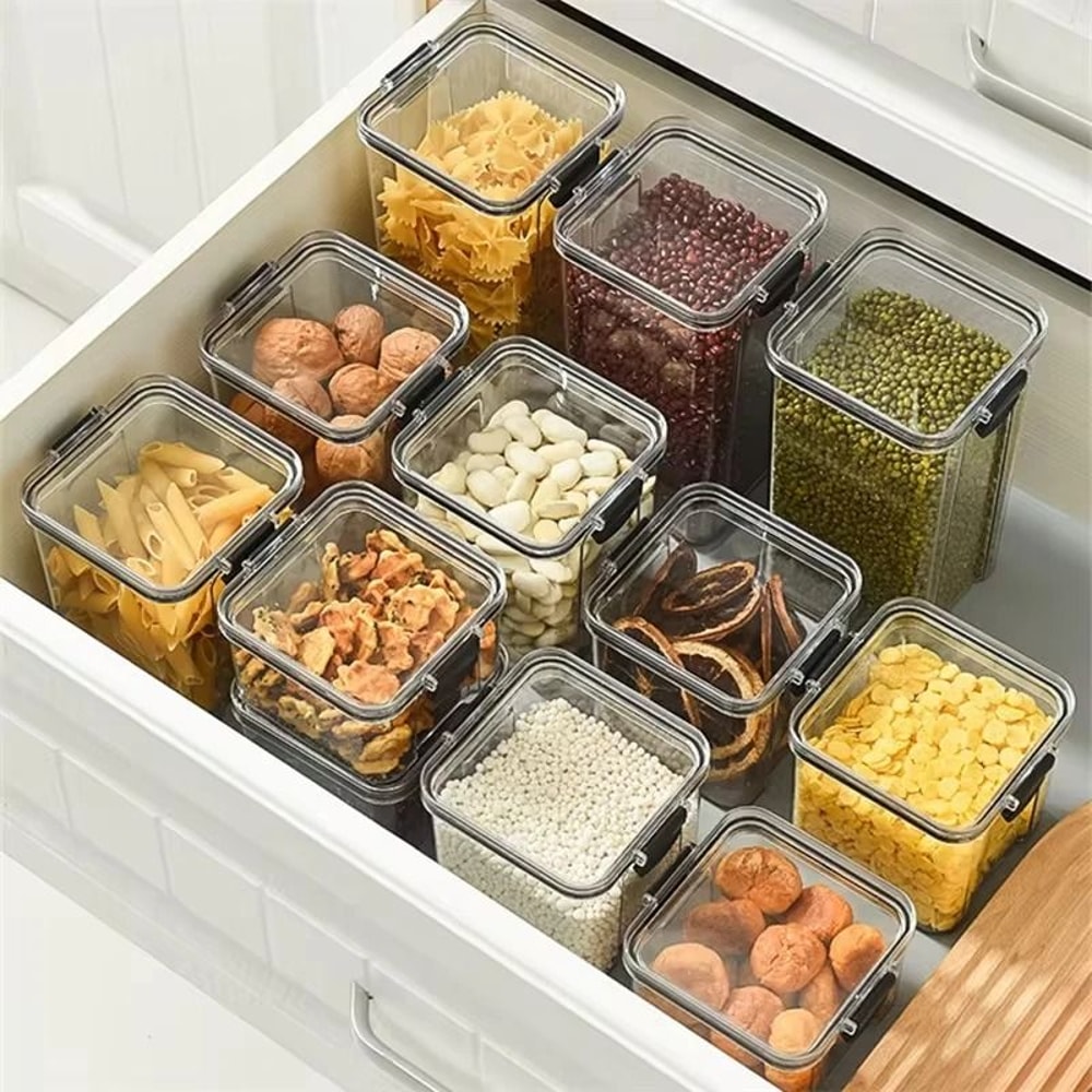 HighClarity Pantry Management System Rectangular Stackable Airtight Storage Container With Moistur 1
