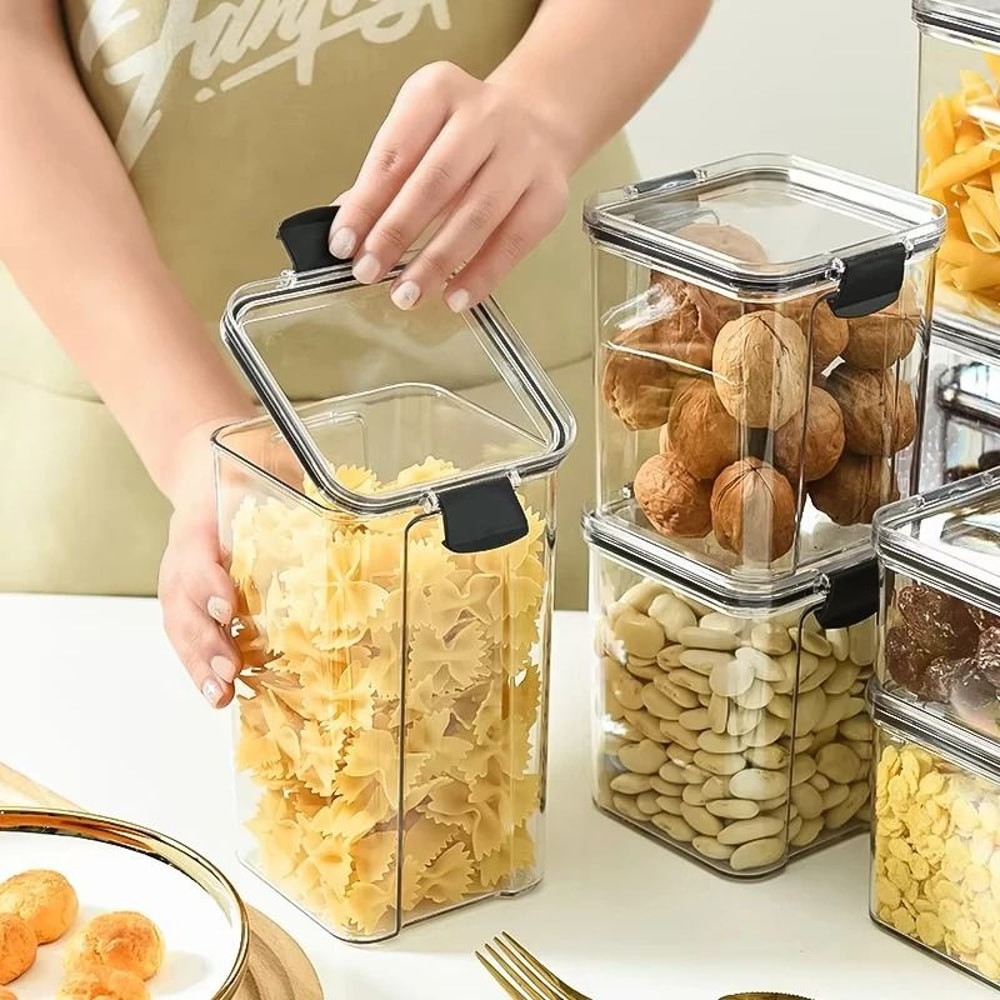 HighClarity Pantry Management System Rectangular Stackable Airtight Storage Container With Moistur 2