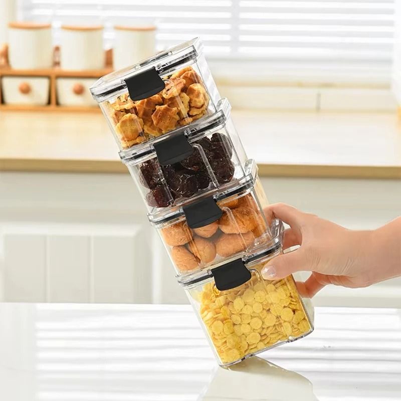 HighClarity Pantry Management System Rectangular Stackable Airtight Storage Container With Moistur 4