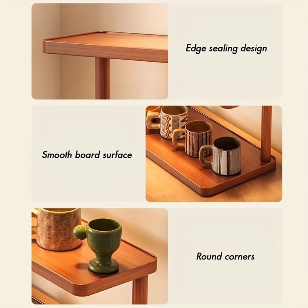 Architectural Tiered Management System 2Tier Natural Wood Countertop Organizer For Gourmet Spices 5