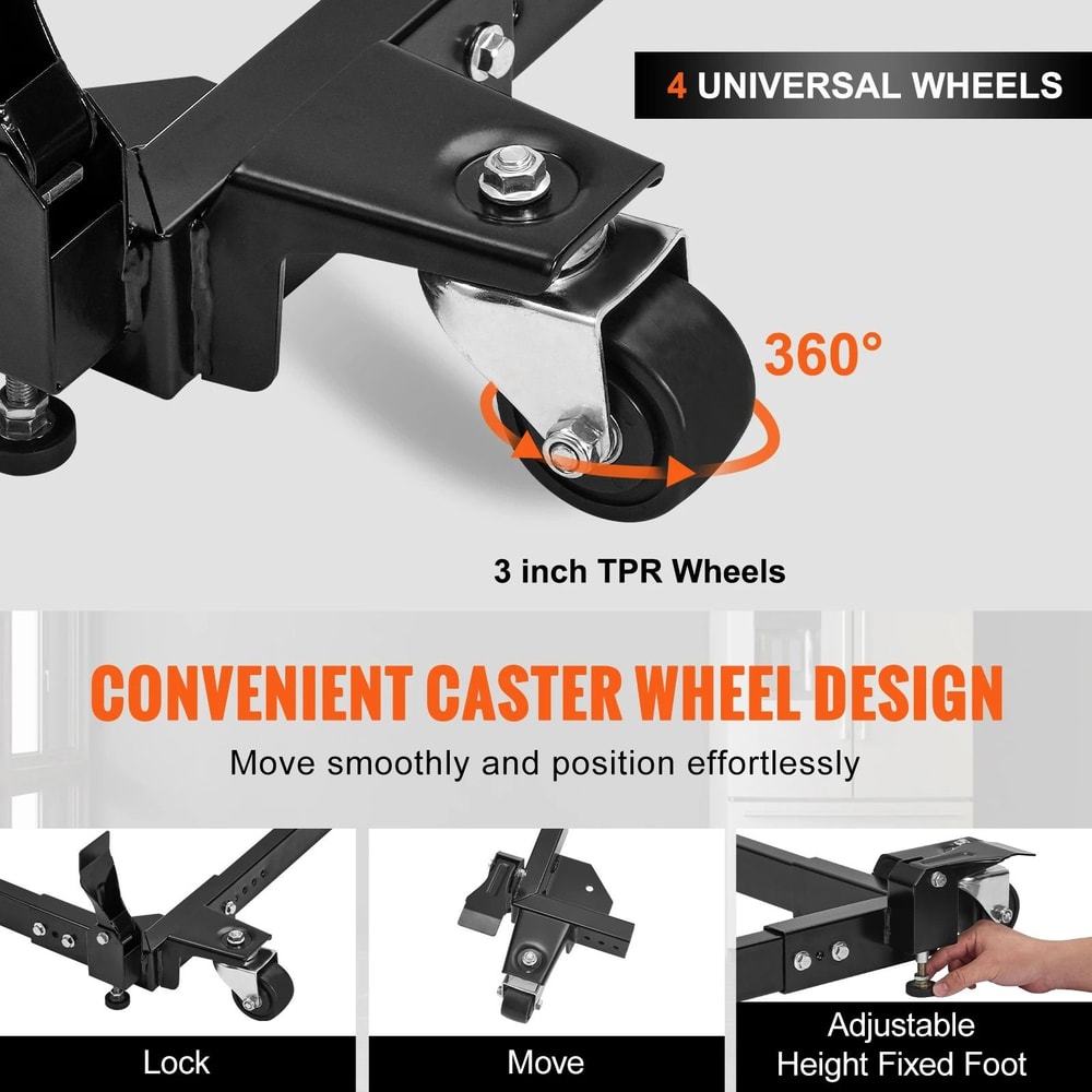 1500lb HighLoad Appliance Management System HeavyDuty Adjustable Mobile Roller Base 2