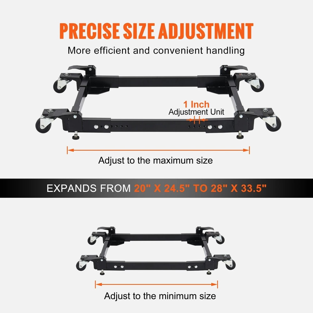 1500lb HighLoad Appliance Management System HeavyDuty Adjustable Mobile Roller Base 3