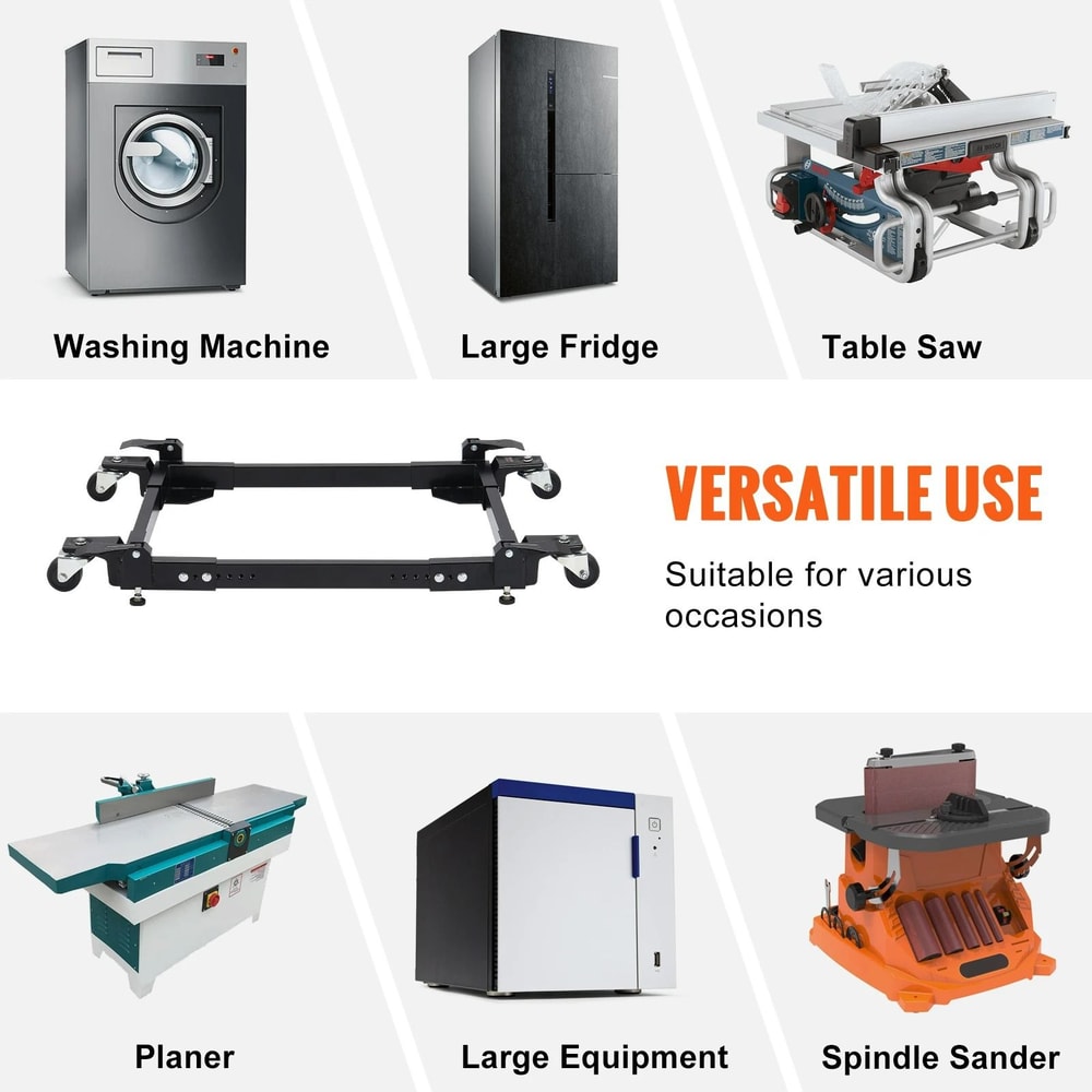 1500lb HighLoad Appliance Management System HeavyDuty Adjustable Mobile Roller Base 5