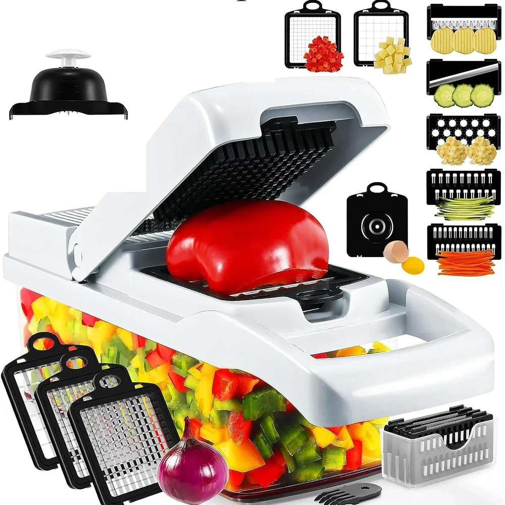 12in1 Culinary Processing System HighVelocity Vegetable Chopper Slicer And Precision Grater 0