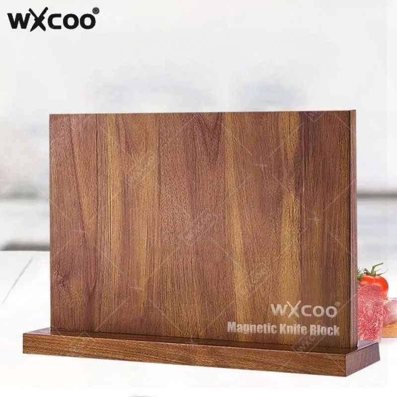 HighTorque Magnetic Knife Management System StrongMagnet Acacia Wood Culinary Storage Stand 0