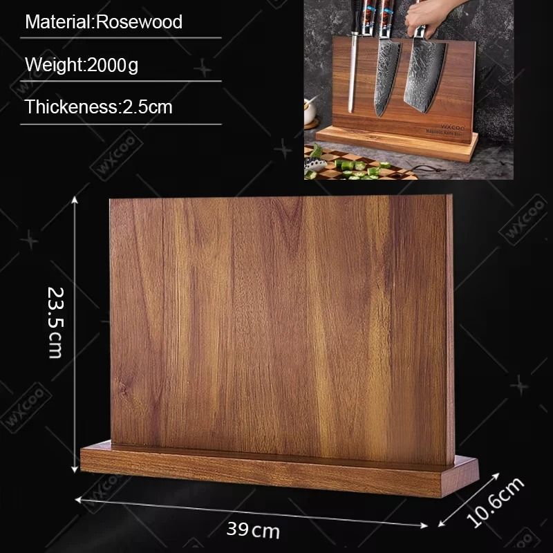 HighTorque Magnetic Knife Management System StrongMagnet Acacia Wood Culinary Storage Stand 5