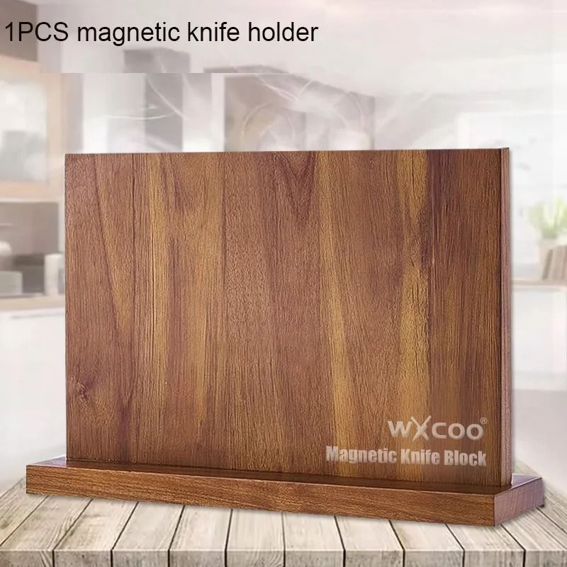 HighTorque Magnetic Knife Management System StrongMagnet Acacia Wood Culinary Storage Stand 6