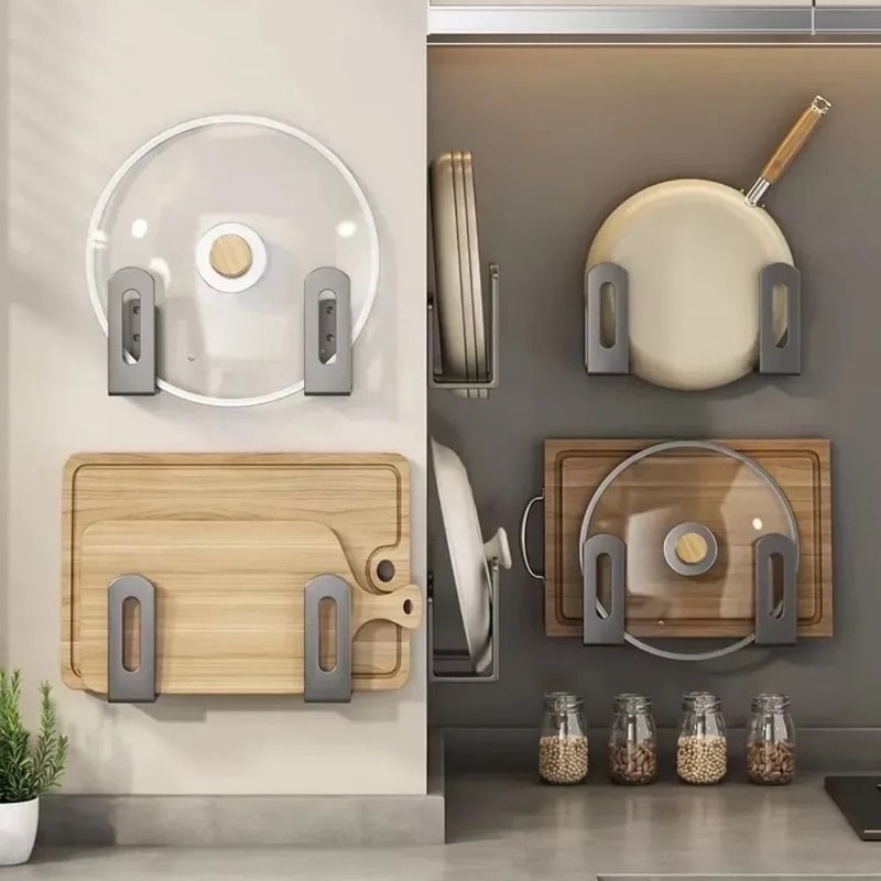 Architectural Pot Lid Management System 2Piece WallMounted Utility Holder For Cutting Boards Spon 2