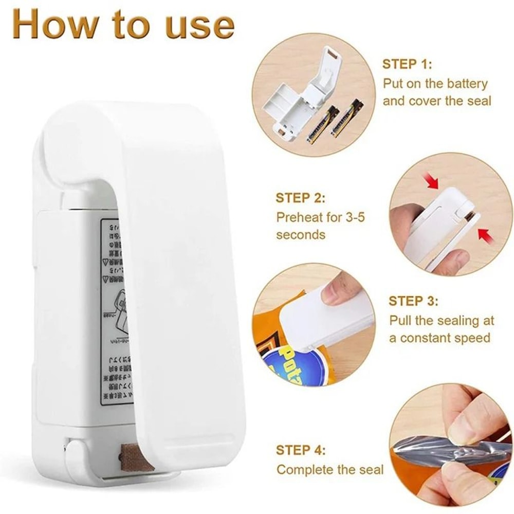 MicroThermal Preservation System Portable Handheld Heat Sealer For Snack Packaging Airtight Stora 3