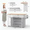 Large Mobile Kitchen Island With Drop Leaf And Power Outlet 1
