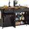 Large Mobile Kitchen Island With Drop Leaf And Power Outlet 7