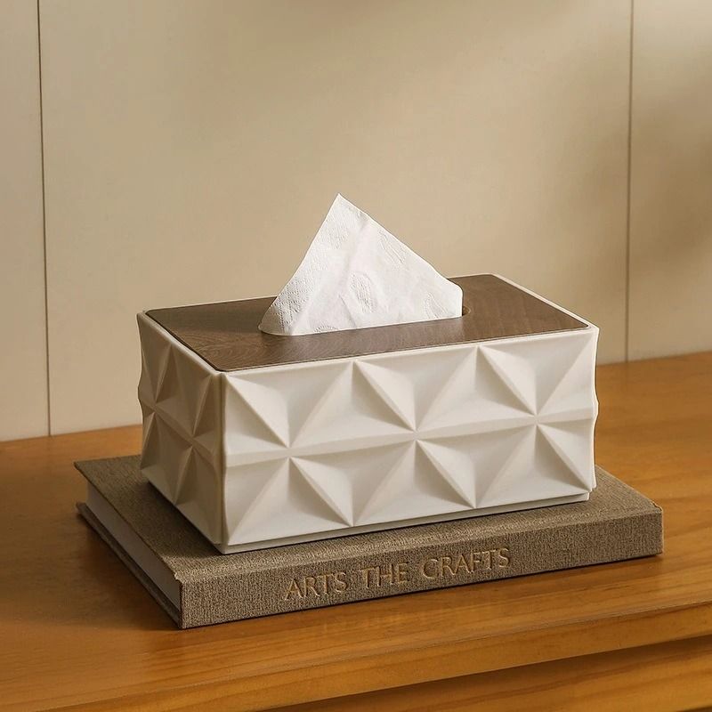 Ripple Minimalist Tissue Box With Solid Wooden Lid 9
