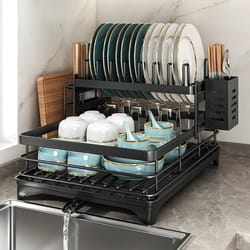 adjustable stainless steel over-sink dish drying rack