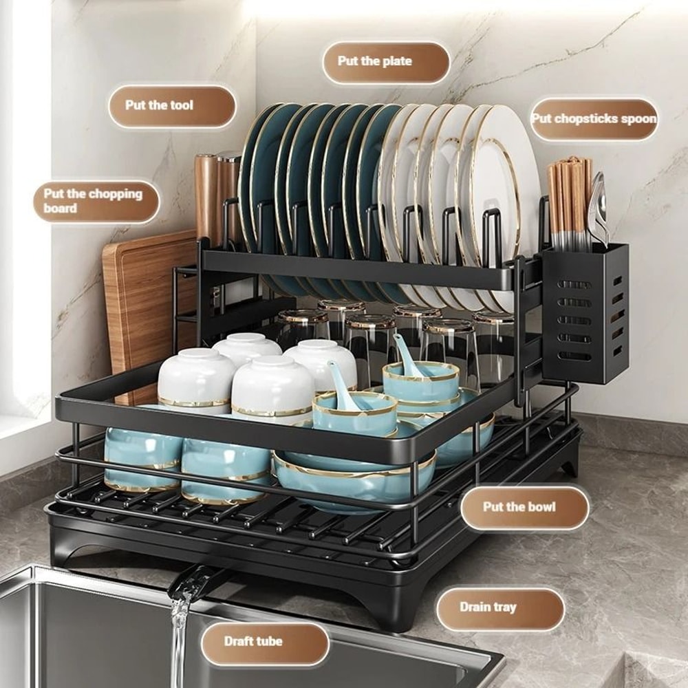 Adjustable Stainless Steel OverSink Dish Drying Rack 6