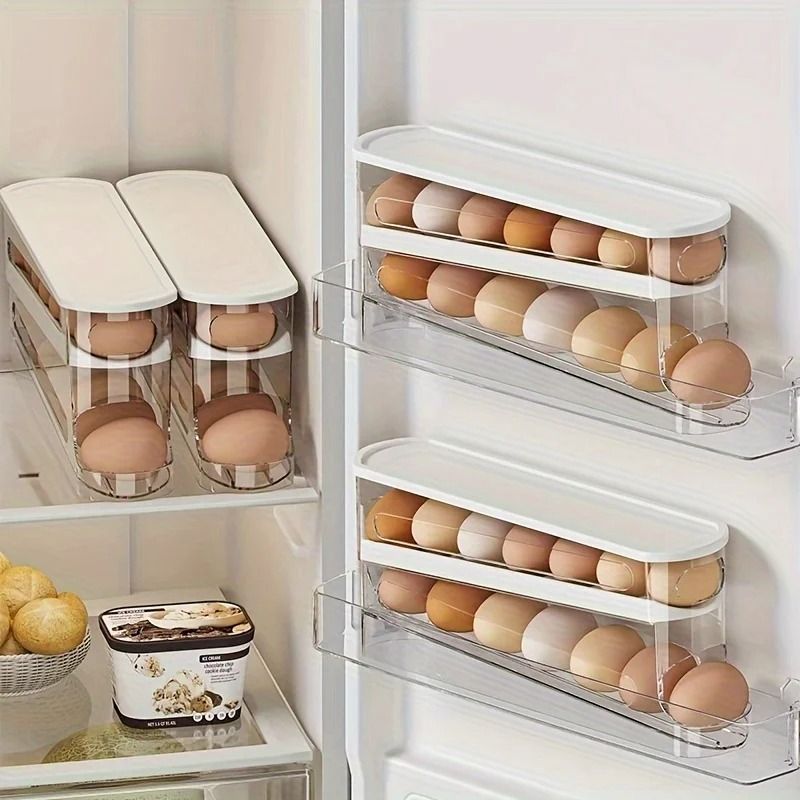 Double Layer Automatic Rolling Egg Storage Container 5