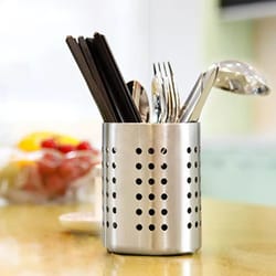stainless steel countertop cutlery organizer and drying rack