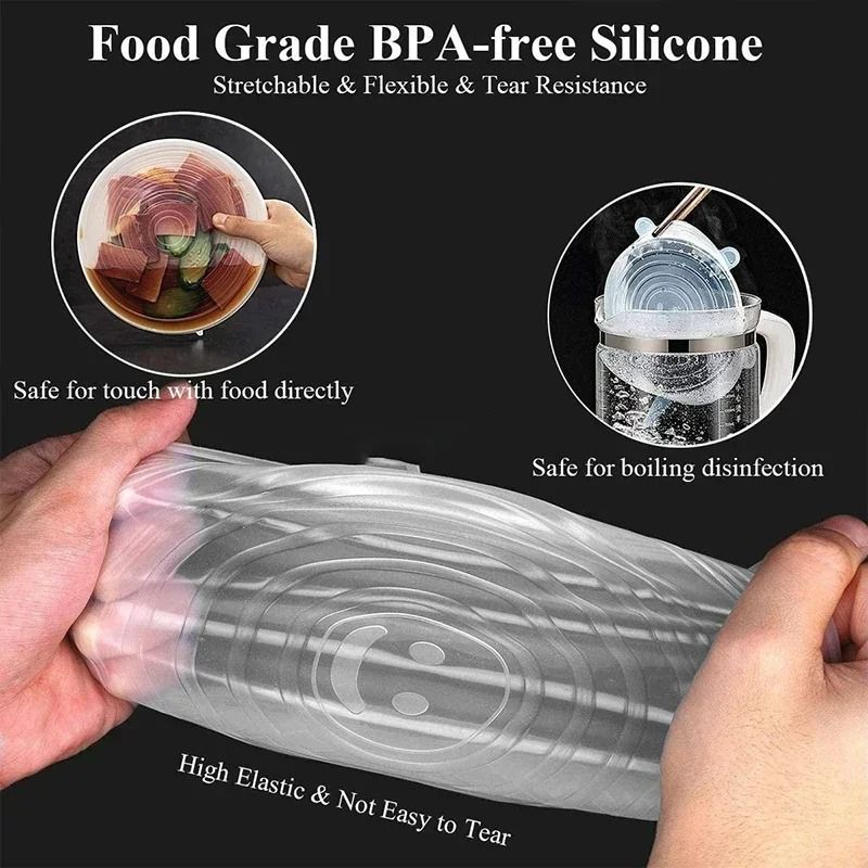 Universal Silicone Stretch Lid Set For Food Preservation 3