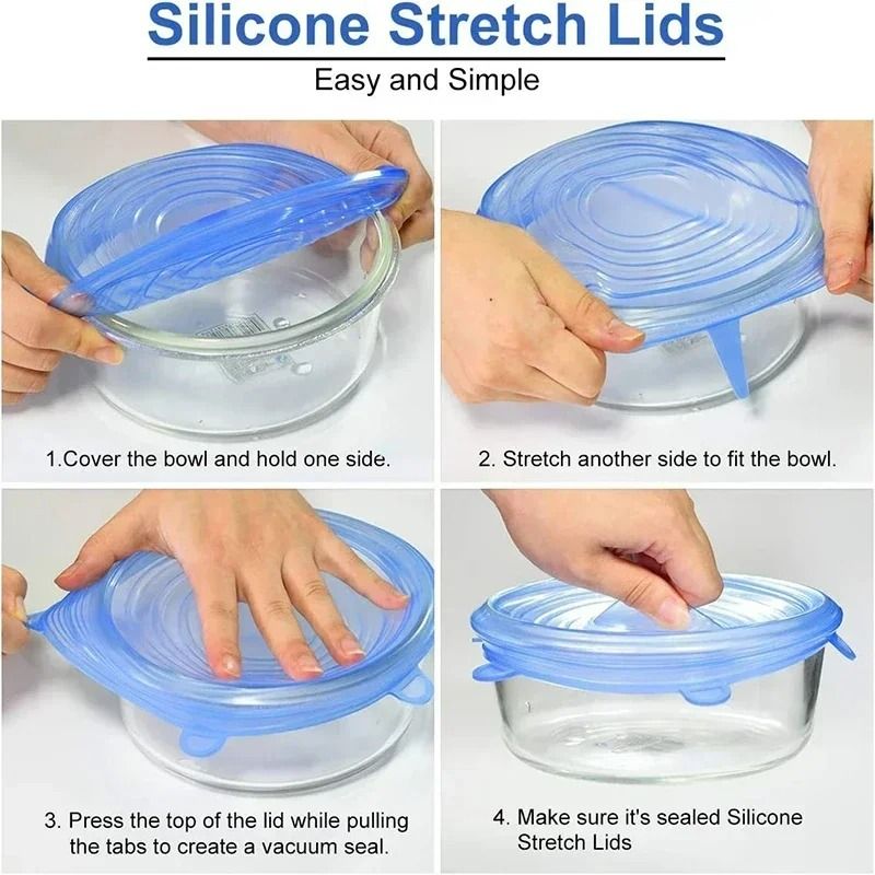 Universal Silicone Stretch Lid Set For Food Preservation 4
