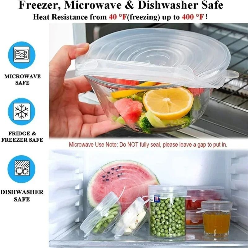 Universal Silicone Stretch Lid Set For Food Preservation 5