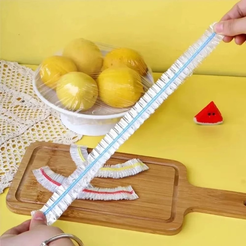 Universal Elastic Food Covers 100 Piece Disposable Set 1