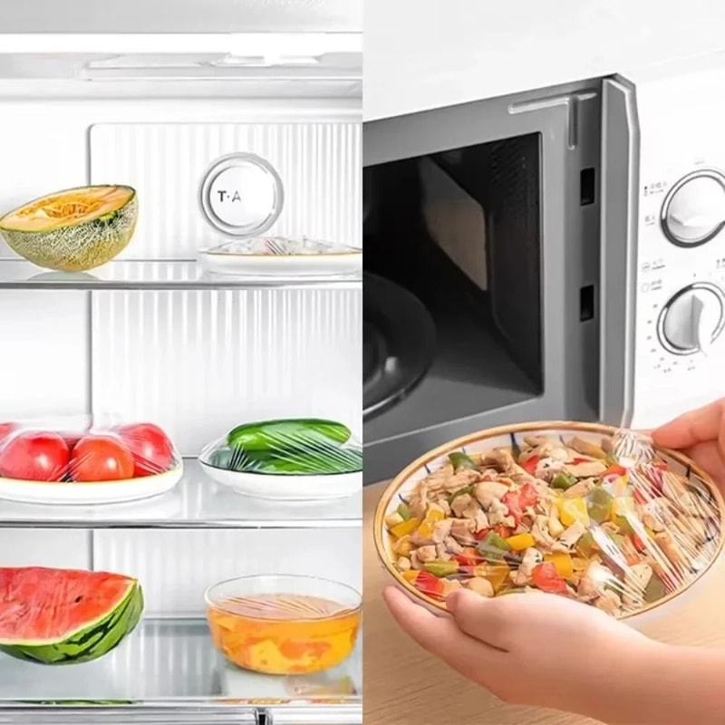 Universal Elastic Food Covers 100 Piece Disposable Set 4