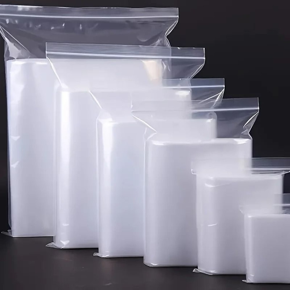 MultiPurpose Clear Zipper Lock Storage Bags 100 Piece Set 0