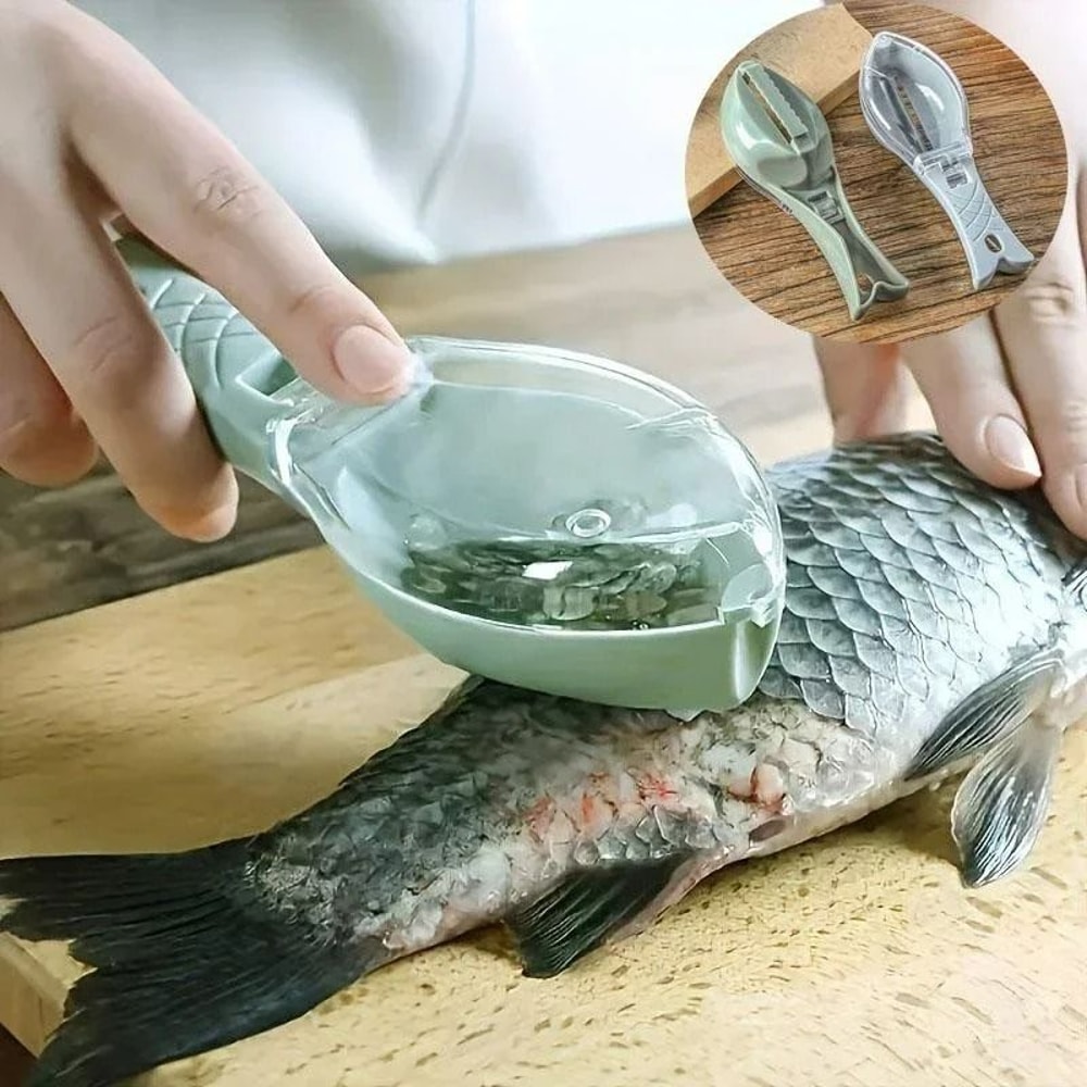 Fish Scale Scraper With Integrated Mess Guard 0