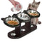Elevated Stainless Steel Pet Feeder With 15 Sloped Wooden Frame 0