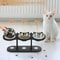 Elevated Stainless Steel Pet Feeder With 15 Sloped Wooden Frame 3