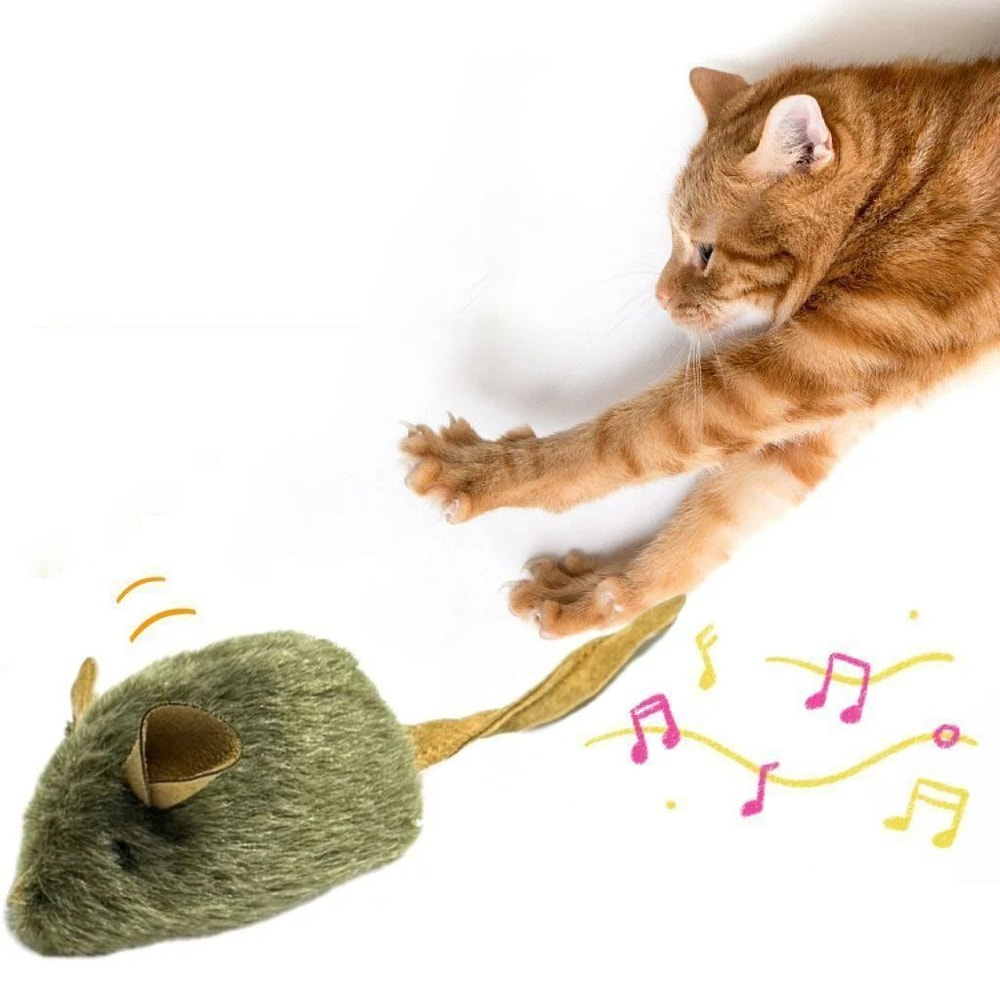 Interactive Squeaky Plush Mouse Cat Toy 6