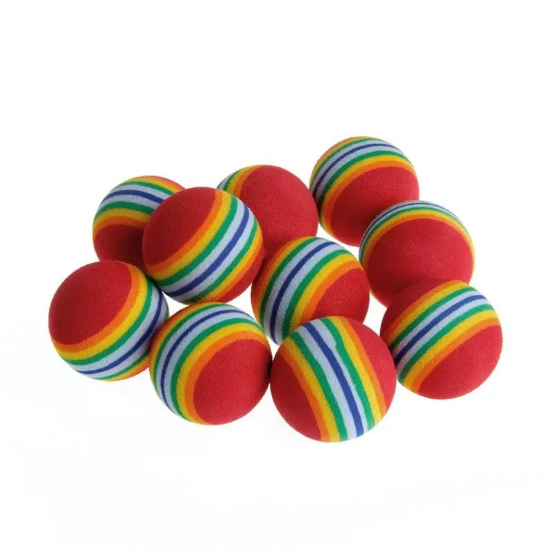 10Piece Rainbow EVA Foam Interactive Cat Balls 0