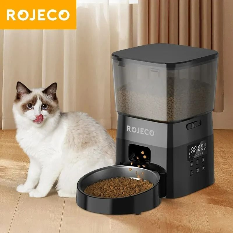 Button Version Automatic Pet Food Dispenser 0