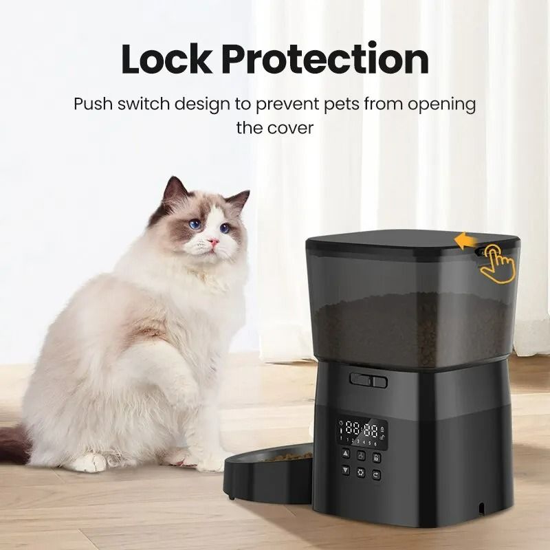 Button Version Automatic Pet Food Dispenser 6