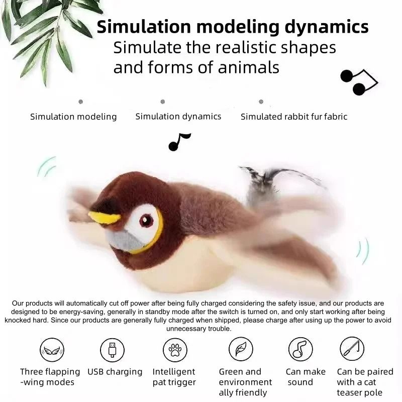Interactive Flapping Chirping Bird Toy 2