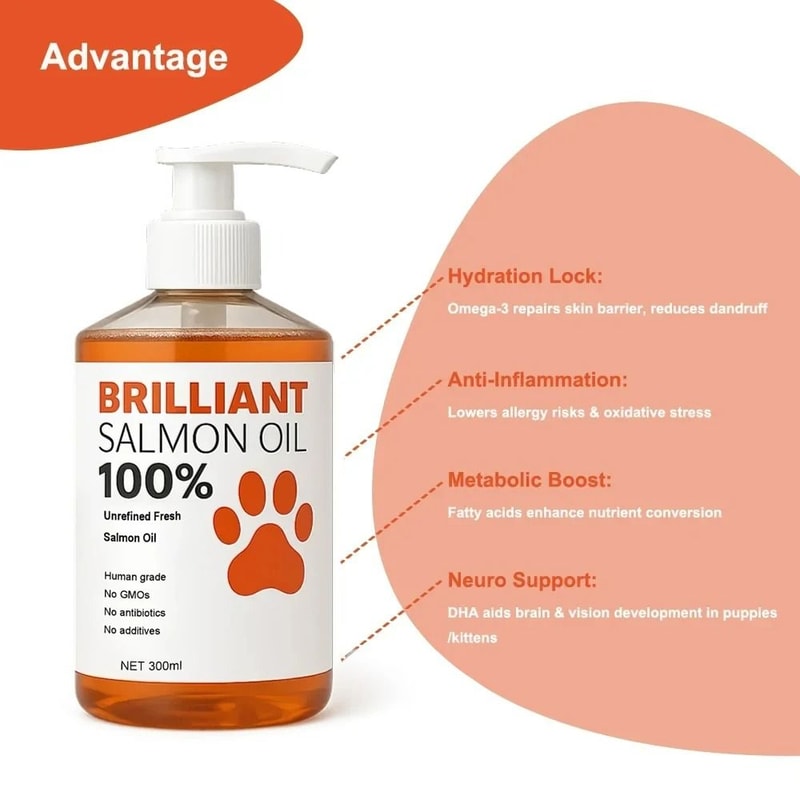 Premium HumanGrade Salmon Oil For Dogs Cats 3