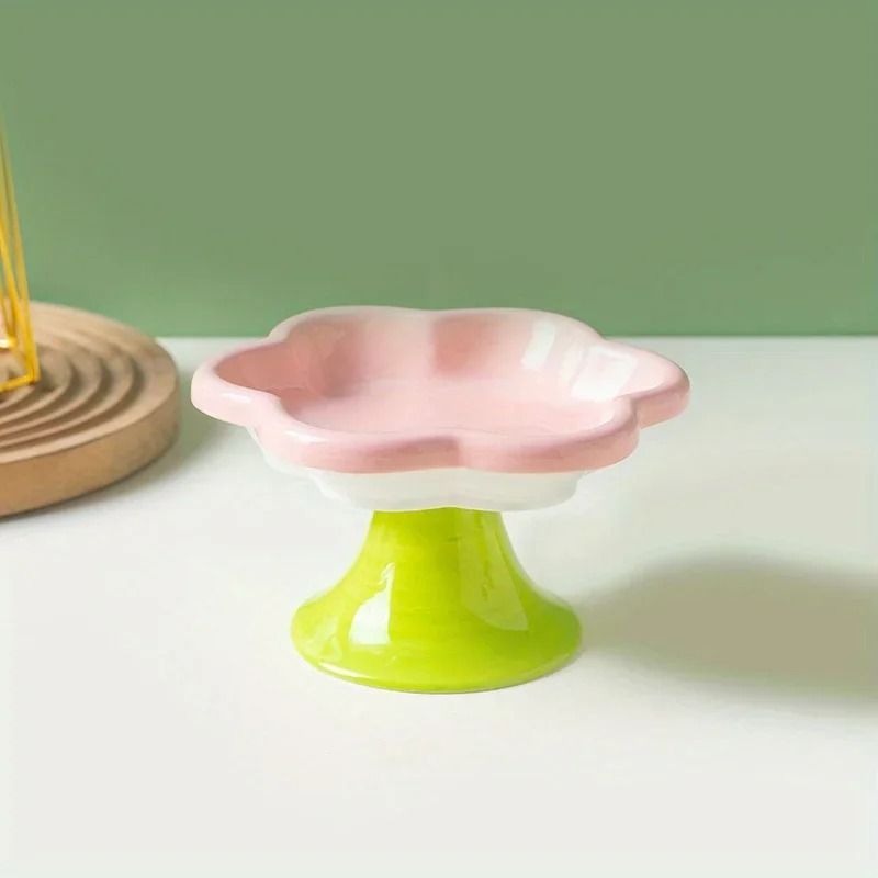 Floral Elevated Ceramic Pet Bowl 8