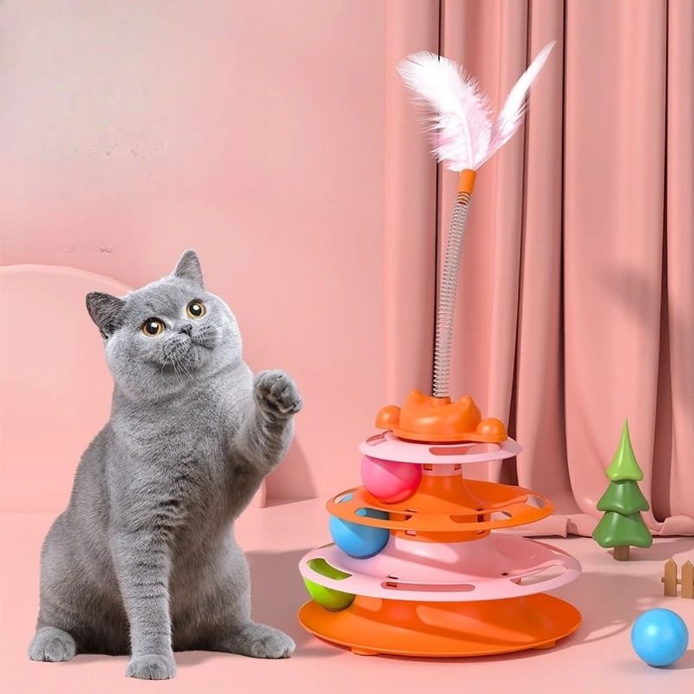 TripleTier Tower Of Tracks Cat Toy 8