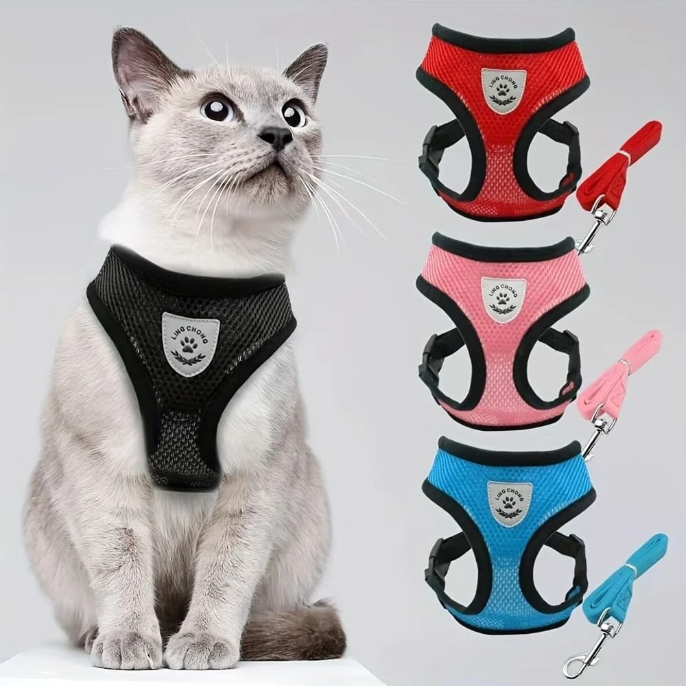 EscapeProof Breathable Mesh Cat Harness Leash Set 0