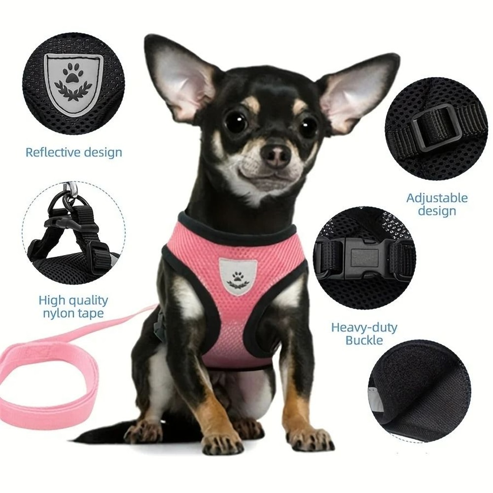 EscapeProof Breathable Mesh Cat Harness Leash Set 3