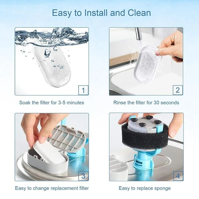 40Piece HighCapacity Fountain Replacement Filter Sponge Set 1