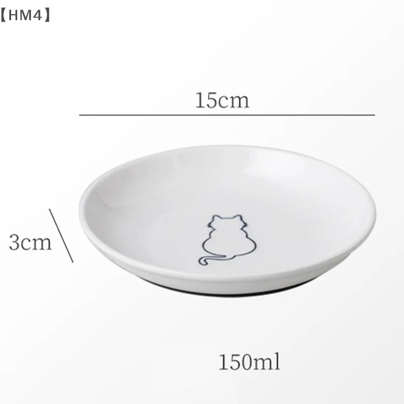 Premium Ceramic Cat Snack Plate With Silicone AntiSlip Pad 6