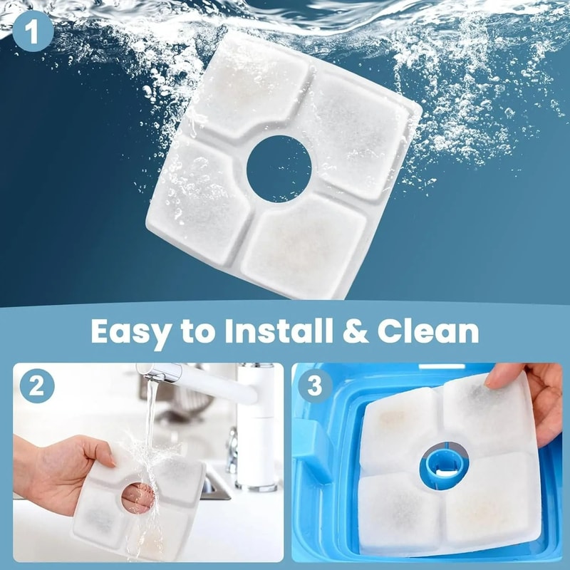 4Pack HighEfficiency Square Fountain Replacement Filters 5