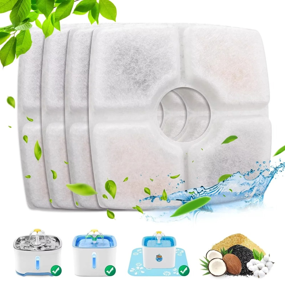 4Pack HighEfficiency Square Fountain Replacement Filters 6