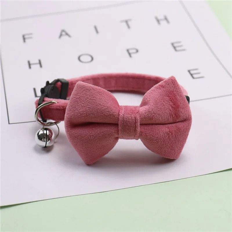 Elegant Velvet Bowknot Cat Collar With Safety Buckle 12