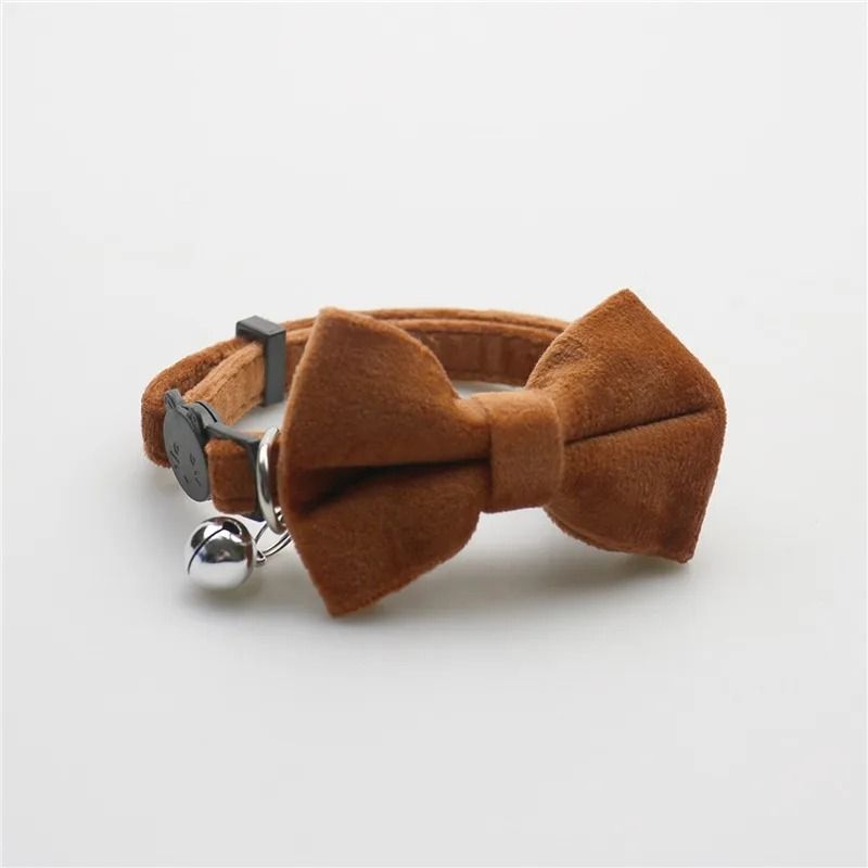 Elegant Velvet Bowknot Cat Collar With Safety Buckle 7
