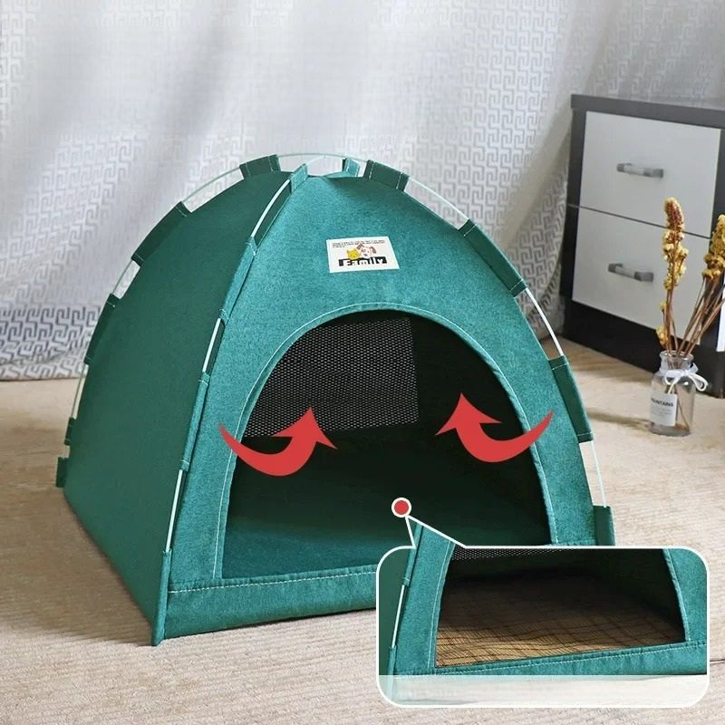 SemiEnclosed Canvas Pet Tent Bed 2